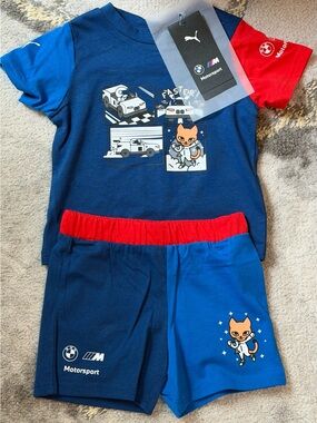 BMW Motorsport Puma Kids Set - Blue & Red